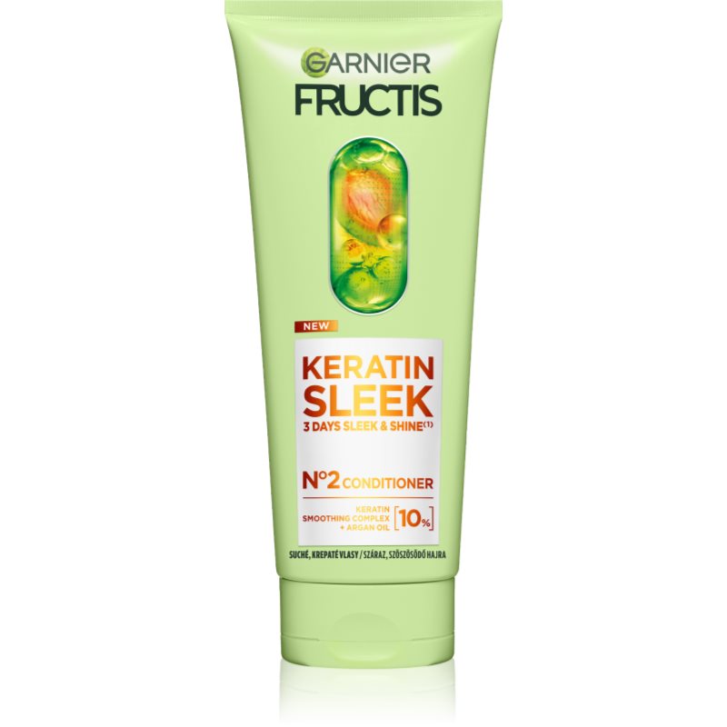 Garnier Fructis Keratin Sleek balsam pentru păr uscat și fragil 200 ml