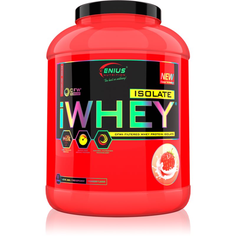 Genius Nutrition iWHEY® Isolate izolat din zer aroma Strawberry 2000 g