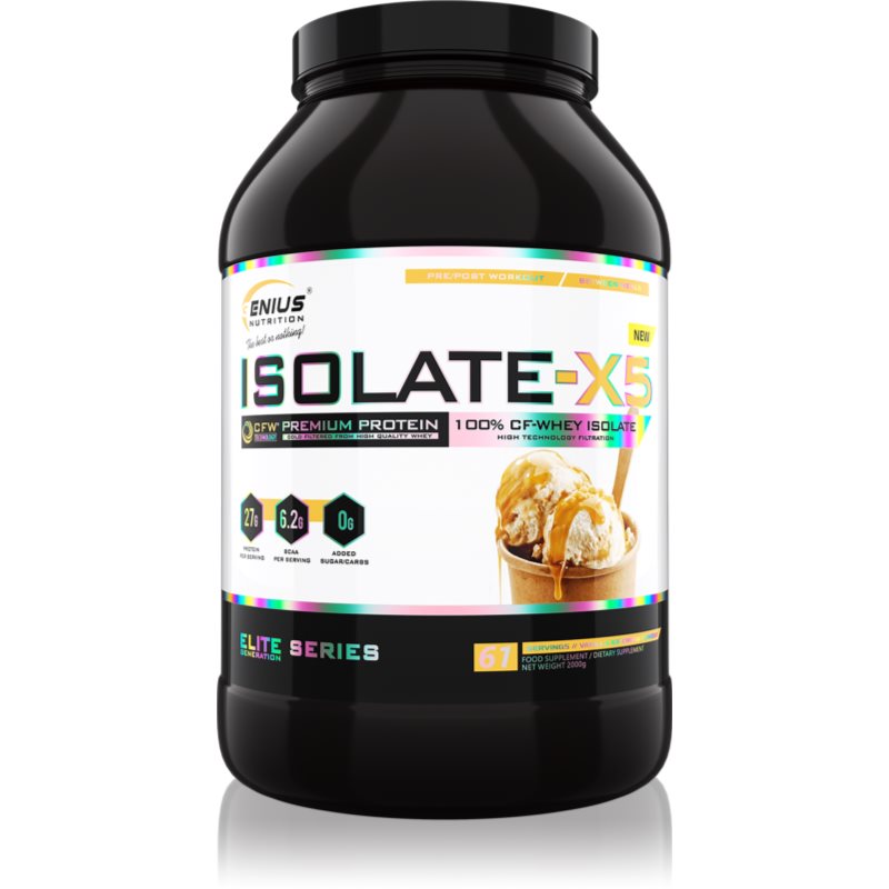Genius Nutrition Isolate-X5® izolat din zer aroma Vanilla Ice-Cream 2000 g Genius Nutrition Isolate-X5® izolat din zer aroma Vanilla Ice-Cream 2000 g