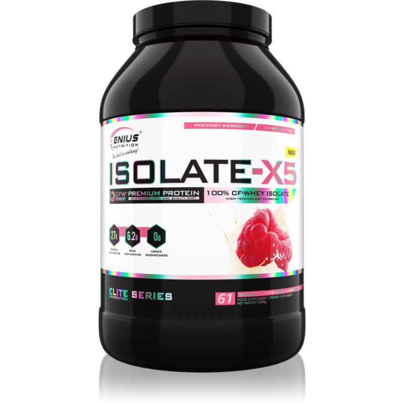 Genius Nutrition ISOLATE-X5® izolat din zer aroma White Chocolate Raspberry 2000 g