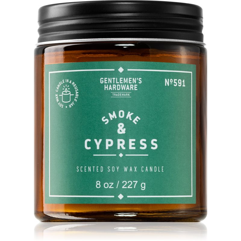 Gentlemen's Hardware Smoke & Cypress lumânare parfumată 227 g