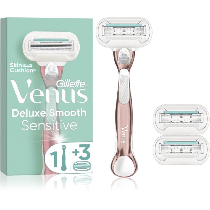Gillette Venus Deluxe Smooth Sensitive Rosegold Aparat de ras + rezervă lame 3 buc