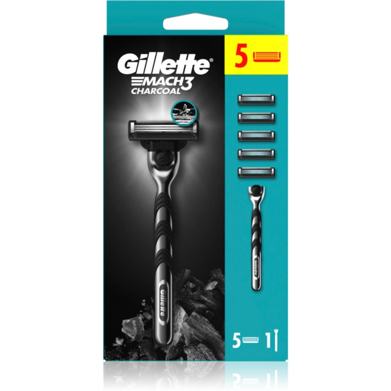 Gillette Mach3 Charcoal Aparat de ras + rezervă lame 5 buc