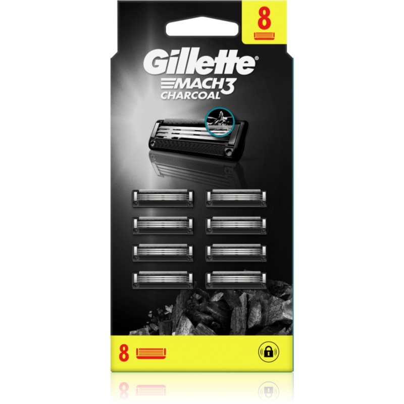 Gillette Mach3 Charcoal replacement blades 8 pc