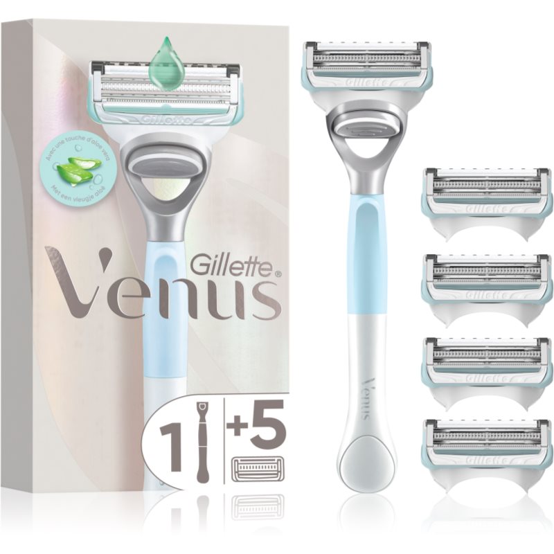 Gillette Venus Pubic Hair&Skin aparat de ras pentru ajustarea liniei bikinilor + capete de schimb 5 buc