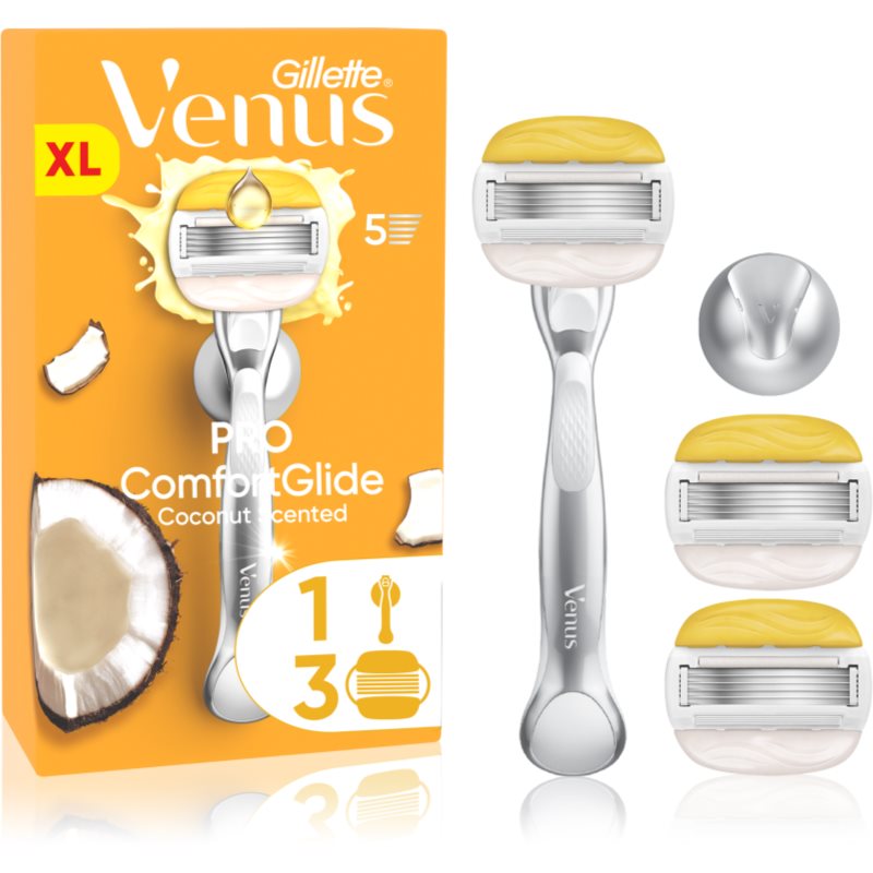 Gillette Venus PRO ComfortGlide Coconut epilator pentru femei cu suport pentru duș + lame de rezervă 5 buc