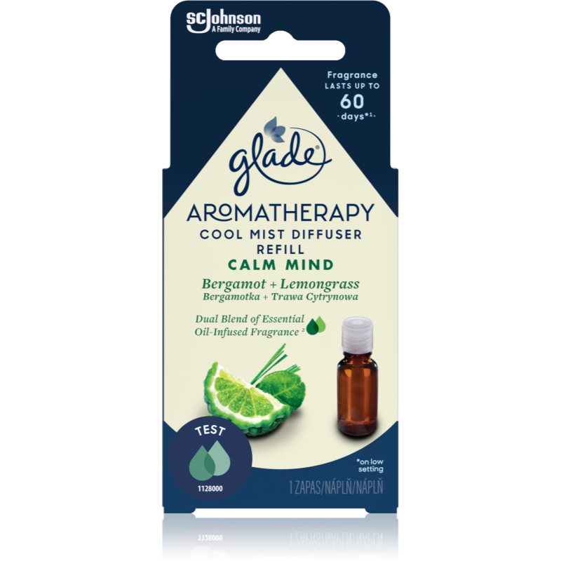 GLADE Aromatherapy Calm Mind reumplere în aroma difuzoarelor Bergamot + Lemongrass 17,4 ml