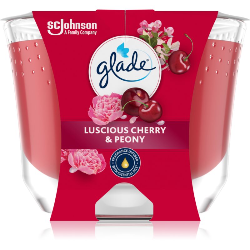 GLADE Luscious Cherry & Peony lumânare parfumată 204 g