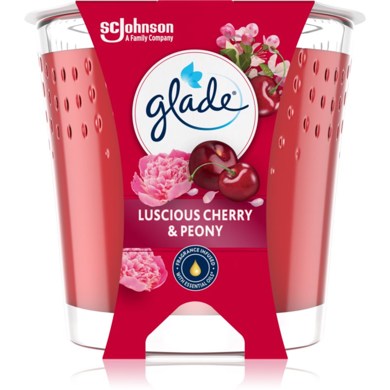 GLADE Luscious Cherry & Peony lumânare parfumată 112 g