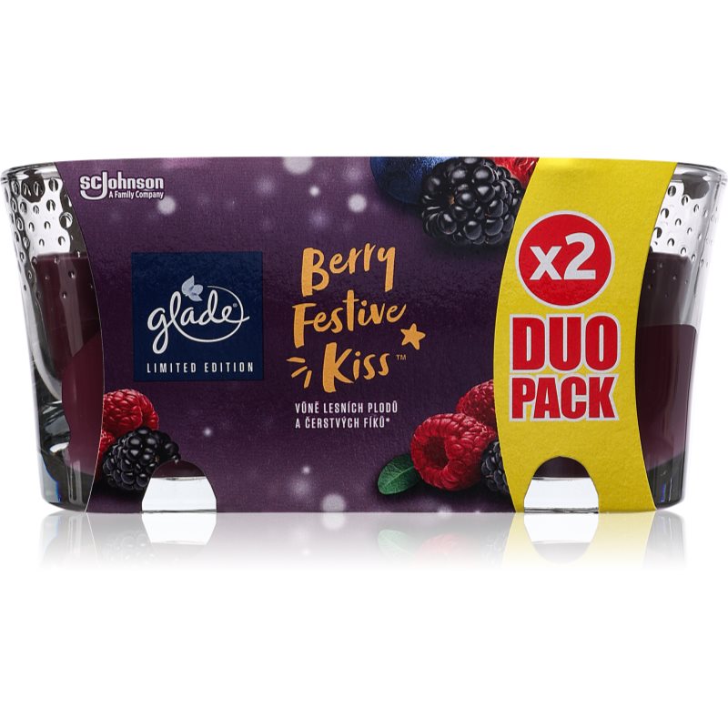 GLADE Berry Festive Kiss DUO lumânare parfumată 2x112 g