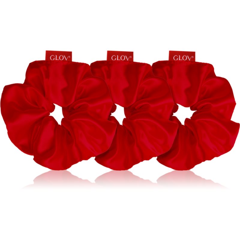 GLOV Satin Scrunchies S/M/L Elastice pentru par Red 3 buc