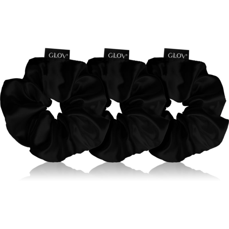 GLOV Satin Scrunchies S/M/L Elastice pentru par Black 3 buc