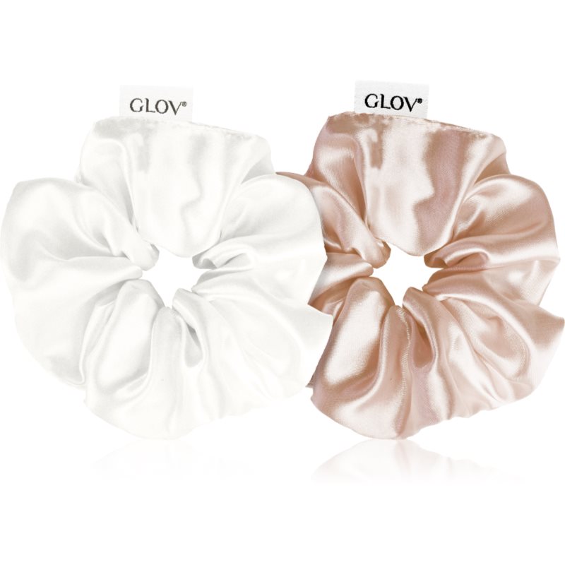 GLOV Satin Scrunchies M Elastice pentru par Sparkling Wine/Beige 2 buc