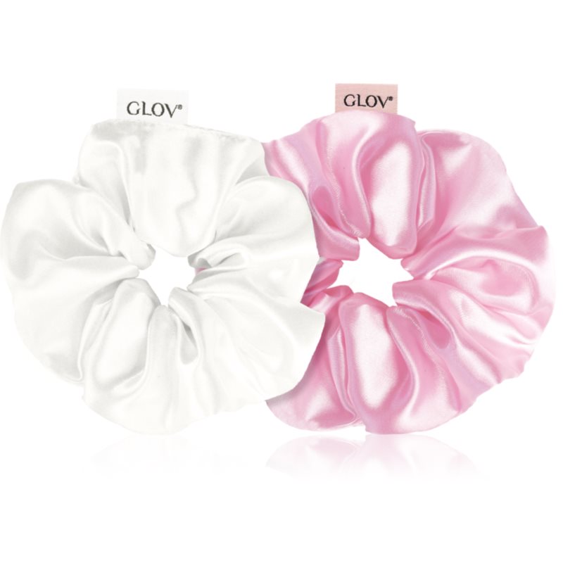 GLOV Satin Scrunchies M Elastice pentru par Beige/Pink 2 buc