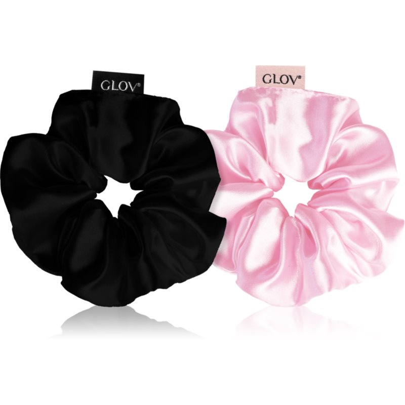 GLOV Satin Scrunchies S Elastice pentru par Pink/Black 2 buc