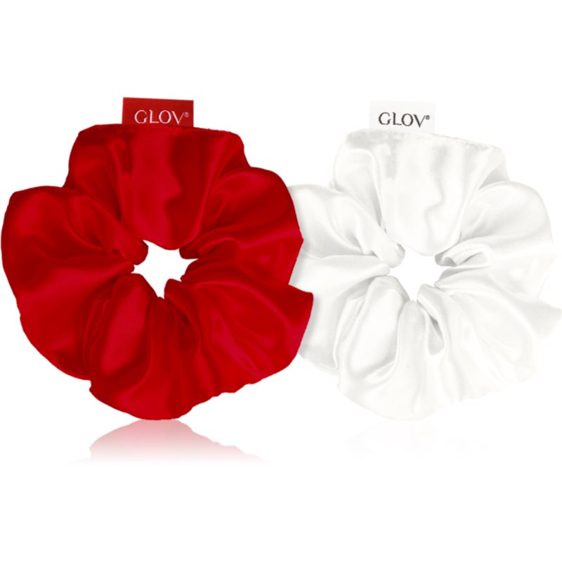 GLOV Satin Scrunchies S Elastice pentru par Red/Beige 2 buc