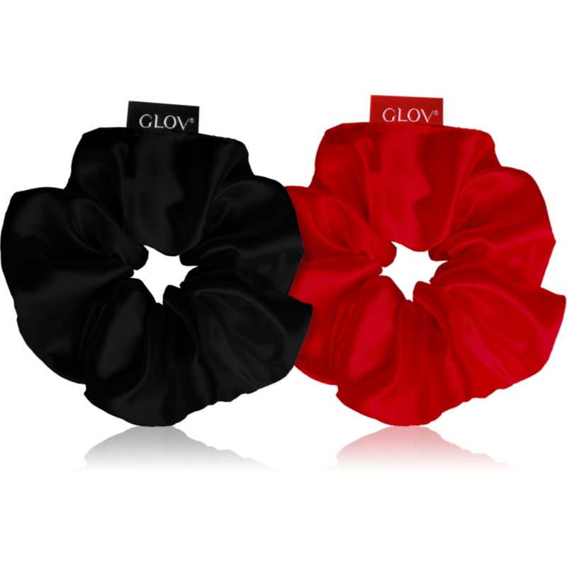 GLOV Satin Scrunchies S Elastice pentru par Red/Black 2 buc