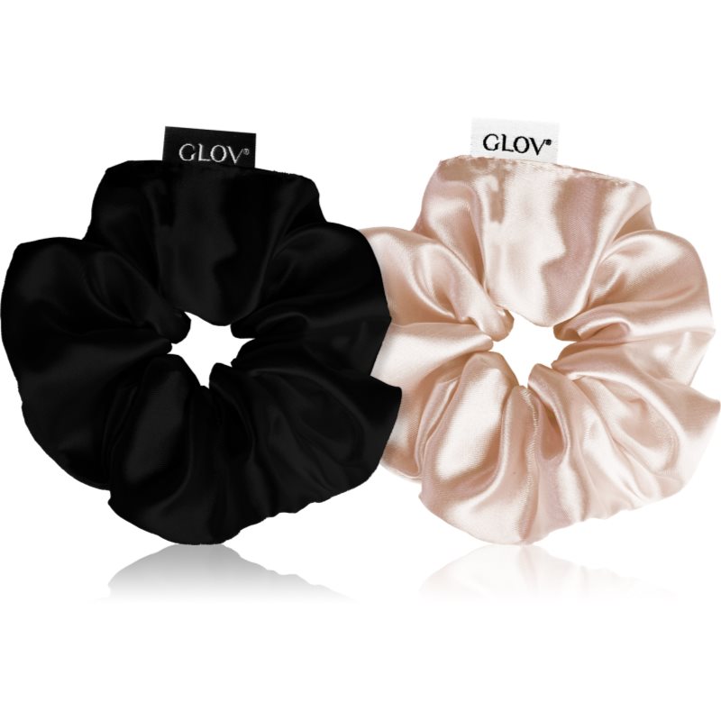 GLOV Satin Scrunchies S Elastice pentru par Sparkling Wine/Black 2 buc