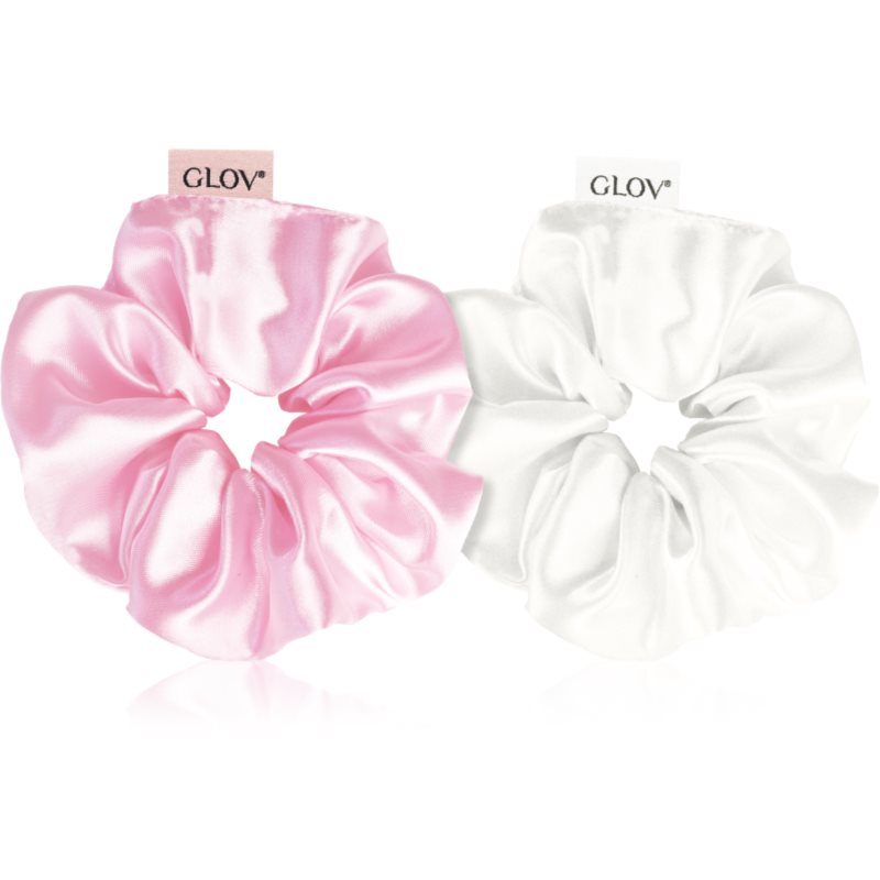 GLOV Satin Scrunchies S Elastice pentru par Beige/Pink 2 buc