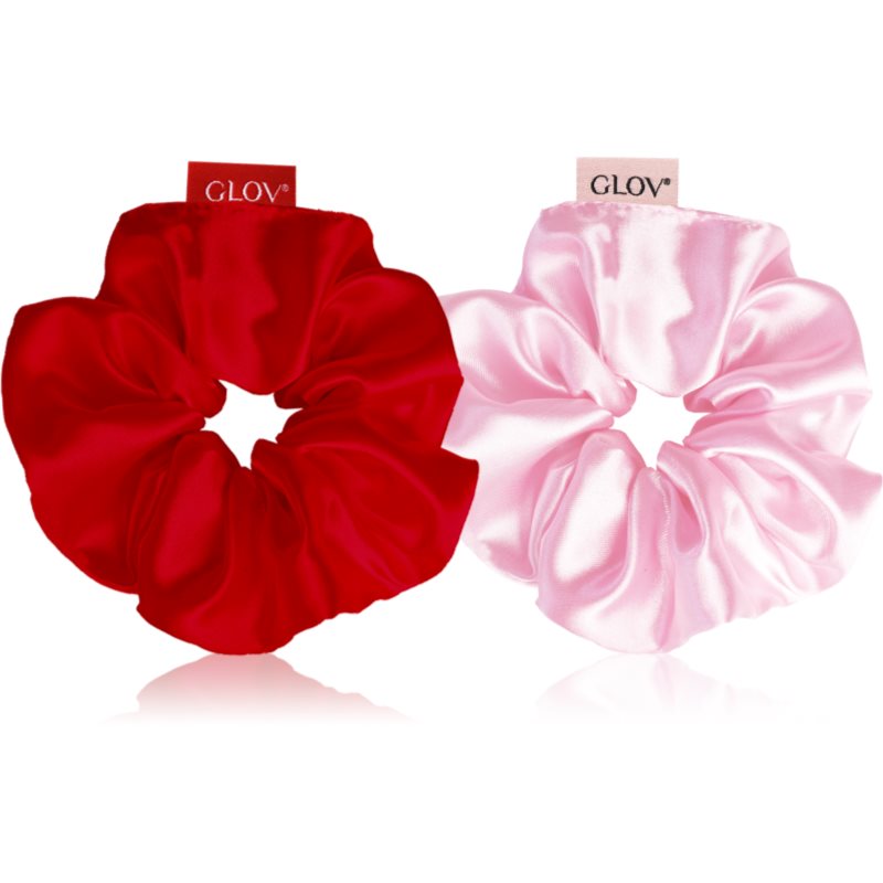 GLOV Satin Scrunchies S Elastice pentru par Red/Pink 2 buc