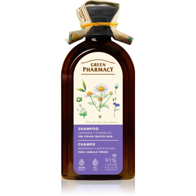 Green Pharmacy Chamomile & Linseed Oil Shampoo șampon îngrijire pentru păr vopsit 350 ml