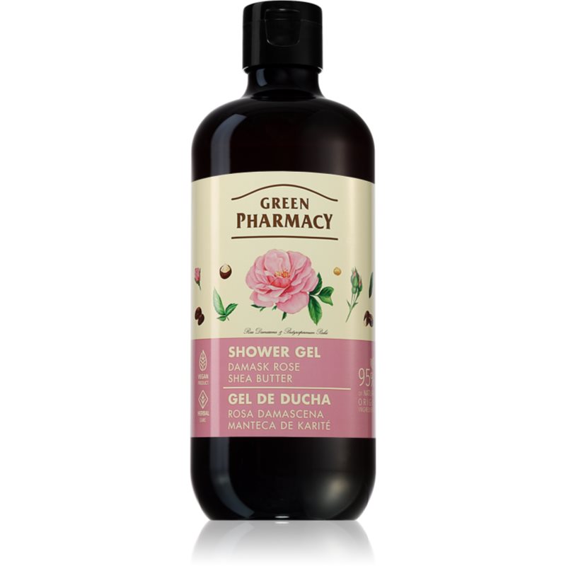 Green Pharmacy Damask Rose & Shea Butter Shower Gel gel de duș mătăsos 500 ml