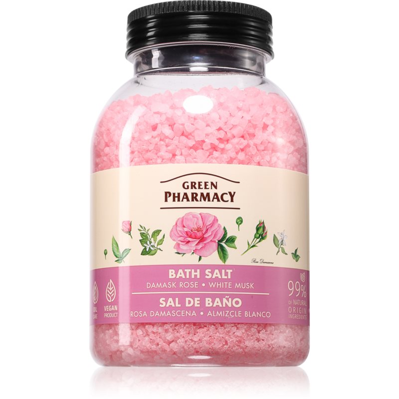 Green Pharmacy Damask Rose & White Musk Bath Salt sare de baie relaxanta 1000 g
