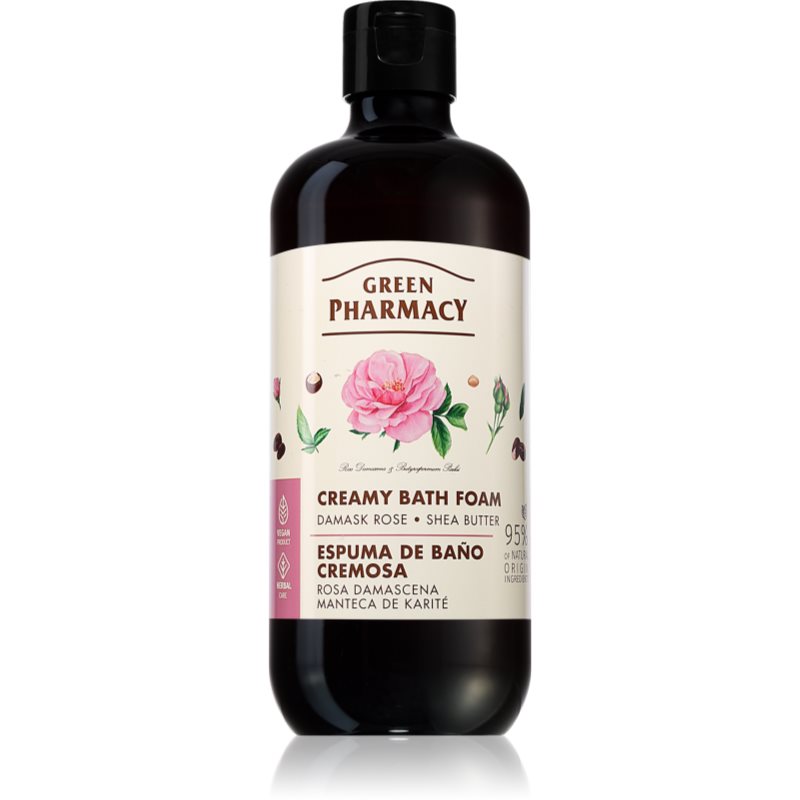 Green Pharmacy Damask Rose & Shea Butter Bath Foam Spuma de baie cremoasa unt de shea 500 ml