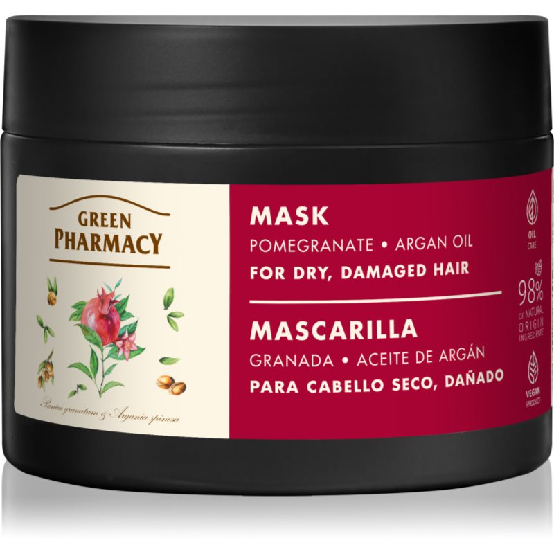 Green Pharmacy Argan Oil & Pomegranate Care Mask masca intensiva pentru par deteriorat 300 ml