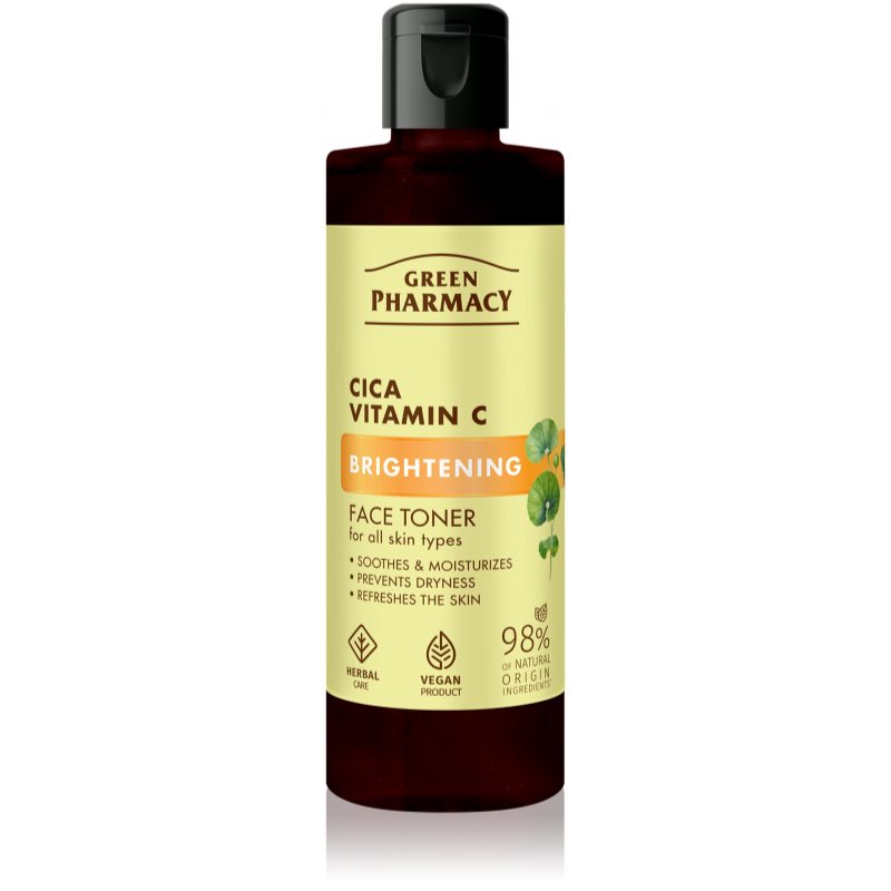 Green Pharmacy Cica + Vitamin C solutie tonica cu efect de iluminare 200 ml