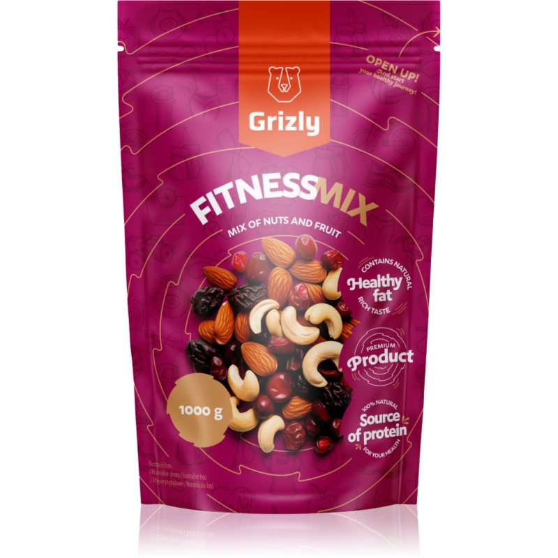 Grizly Fitness Mix amestec de nuci cu fructe uscate 1000 g