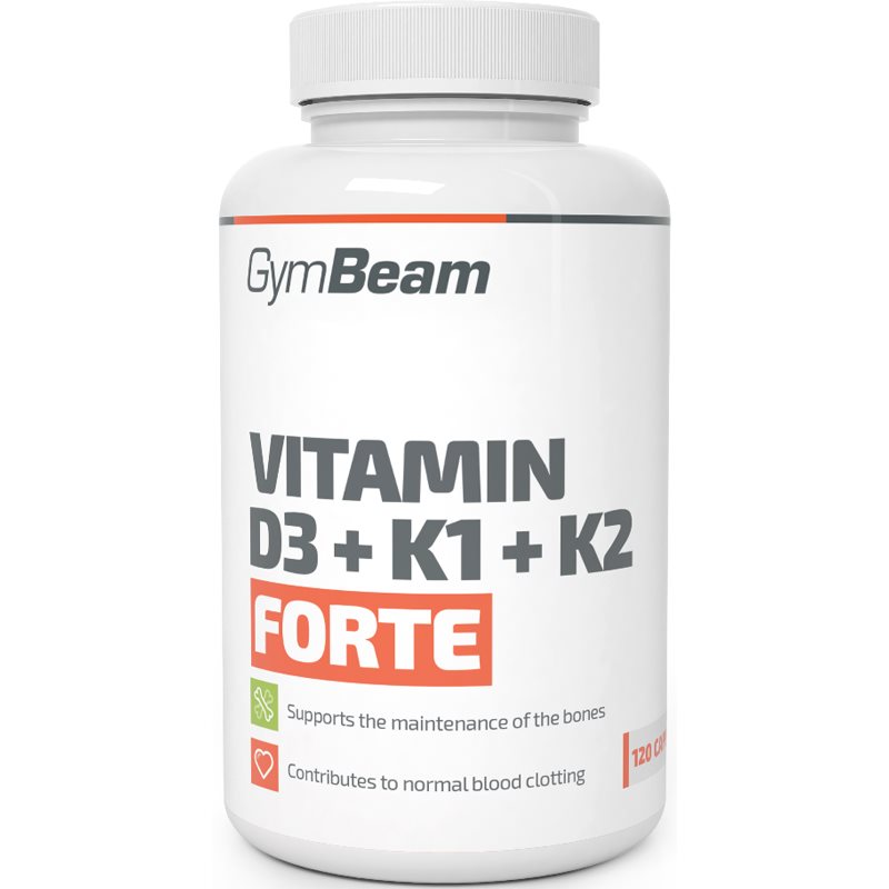 GymBeam Vitamin D3 + K1 + K2 Forte capsule în sprijinul sistemului imunitar 120 caps.