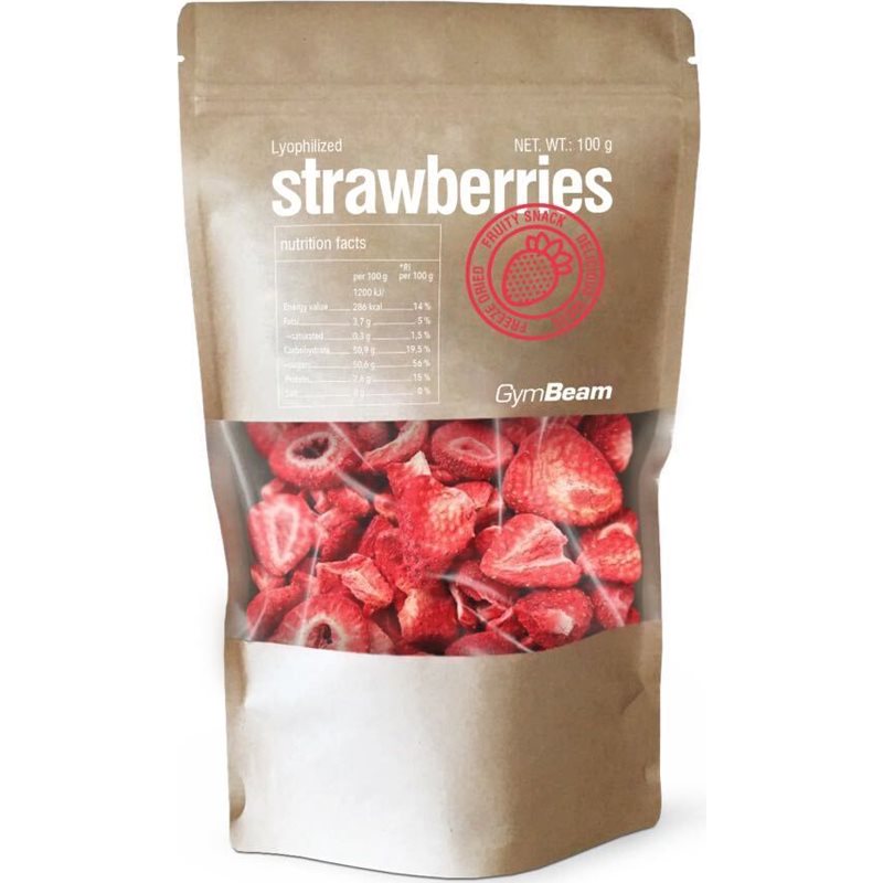 GymBeam Lyophilized Strawberries fructe uscate prin congelare 100 g