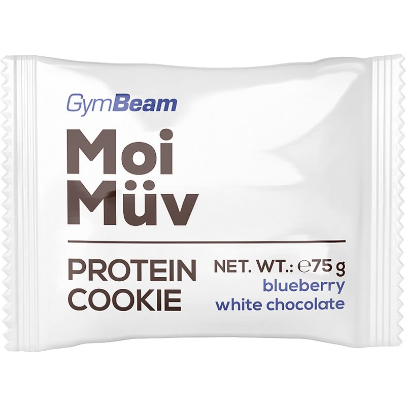 GymBeam MoiMüv Protein Cookie biscuiți cu proteine aroma Blueberry & White Chocolate 75 g