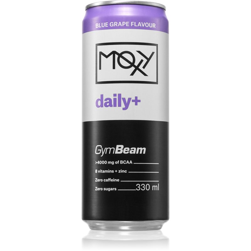 GymBeam Moxy Daily+ băutură gata preparată fără cofeină aroma Blue Grape 330 ml
