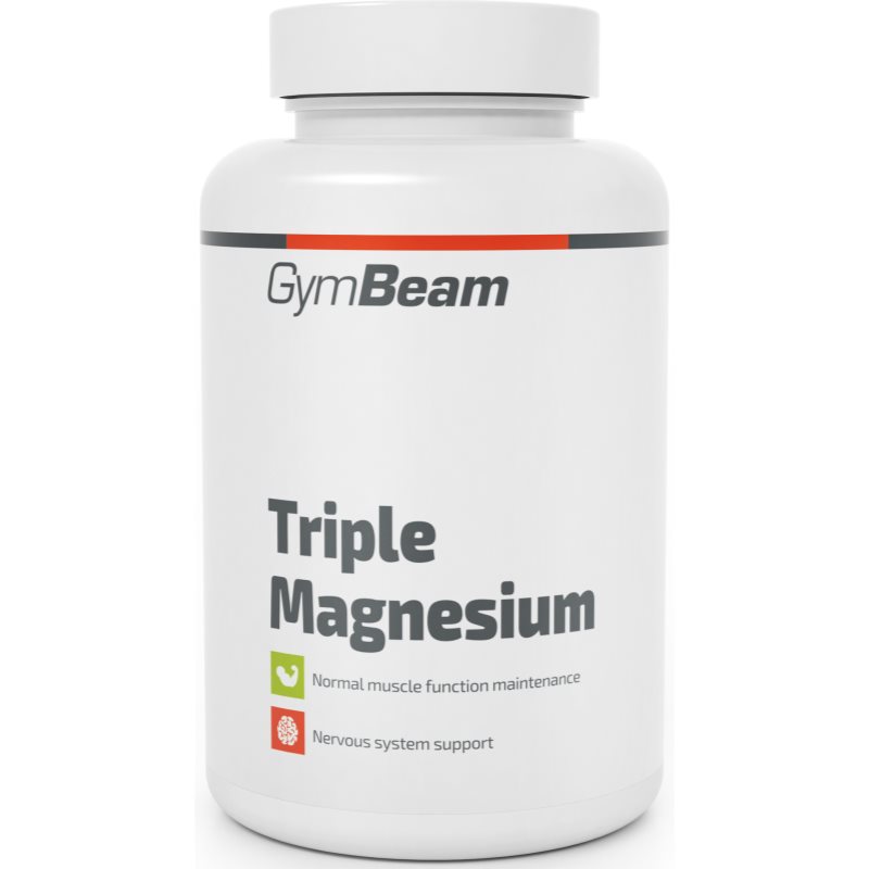 GymBeam Triple Magnesium capsule pentru susținerea funcționării normale a sistemului nervos, a mușchilor, a dinților și pentru reducerea nivelului de oboseală 90 caps.