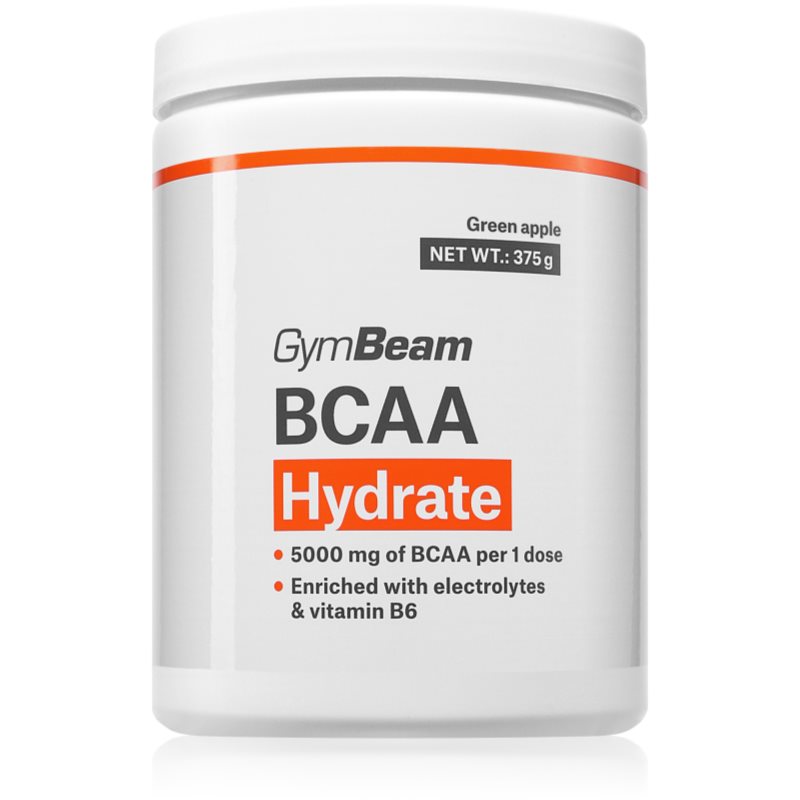 GymBeam BCAA Hydrate complex de aminoacizi pentru susținerea performanțelor sportive aroma Green Apple 375 g
