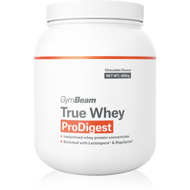 GymBeam True Whey ProDigest proteine din zer cu enzime digestive aroma Chocolate 900 g