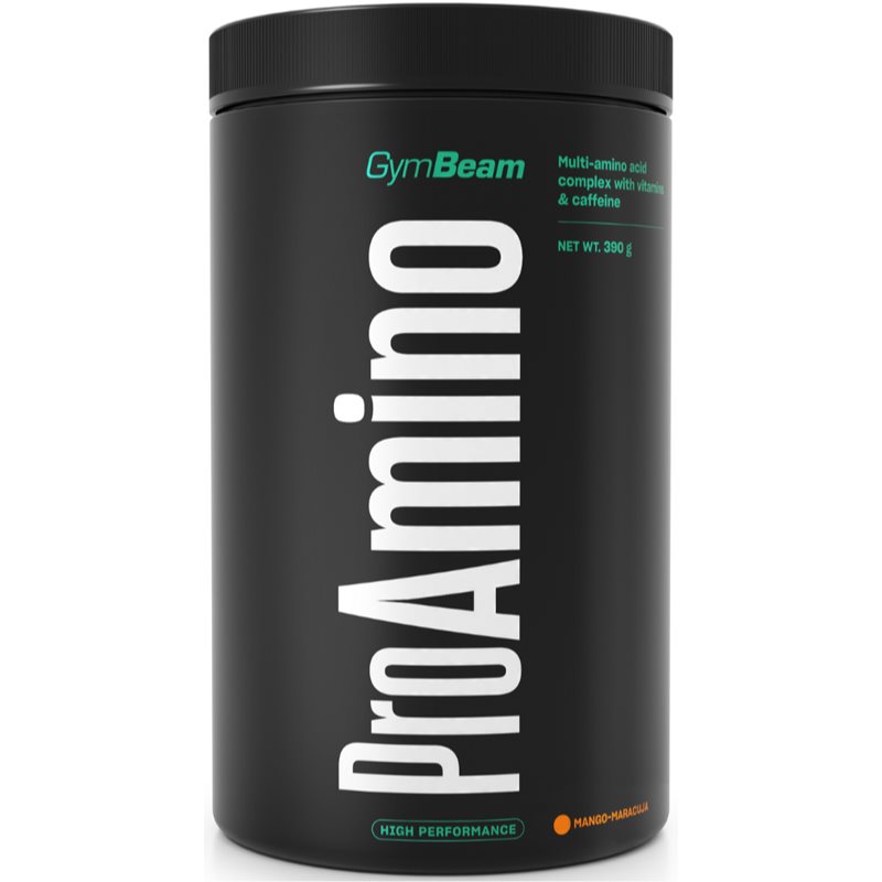 GymBeam ProAMINO regenerarea și creșterea masei musculare aroma Mango & Maracuja 390 g