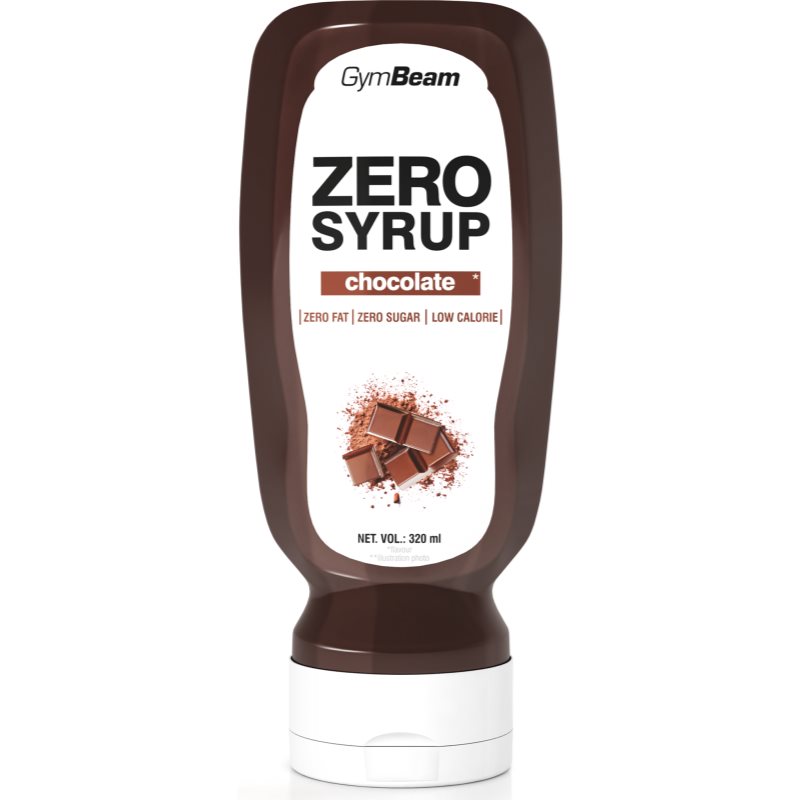 GymBeam Zero Syrup sirop pentru topping fără calorii aroma Chocolate 320 ml