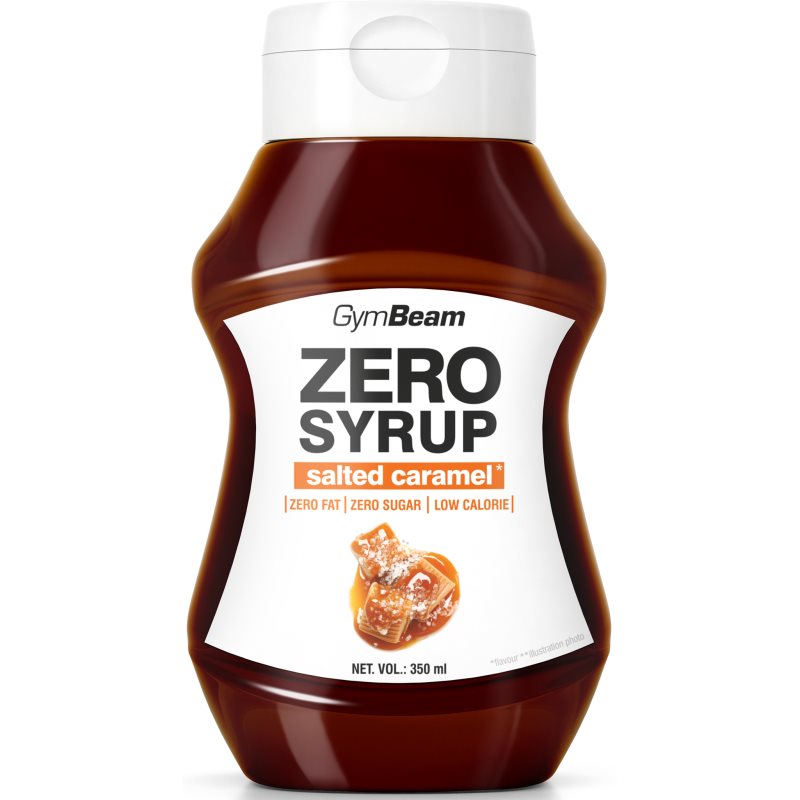 GymBeam Zero Syrup sirop pentru topping fără calorii aroma Salted Caramel 350 ml