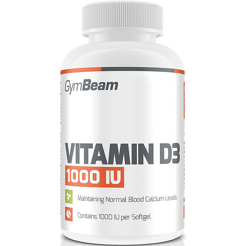 GymBeam Vitamin D3 1000 IU capsule cu vitamina D 120 caps.