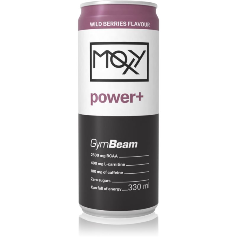 GymBeam Moxy Power+ băutură gata preparată fără adaos de zahăr aroma Wild Berries 330 ml