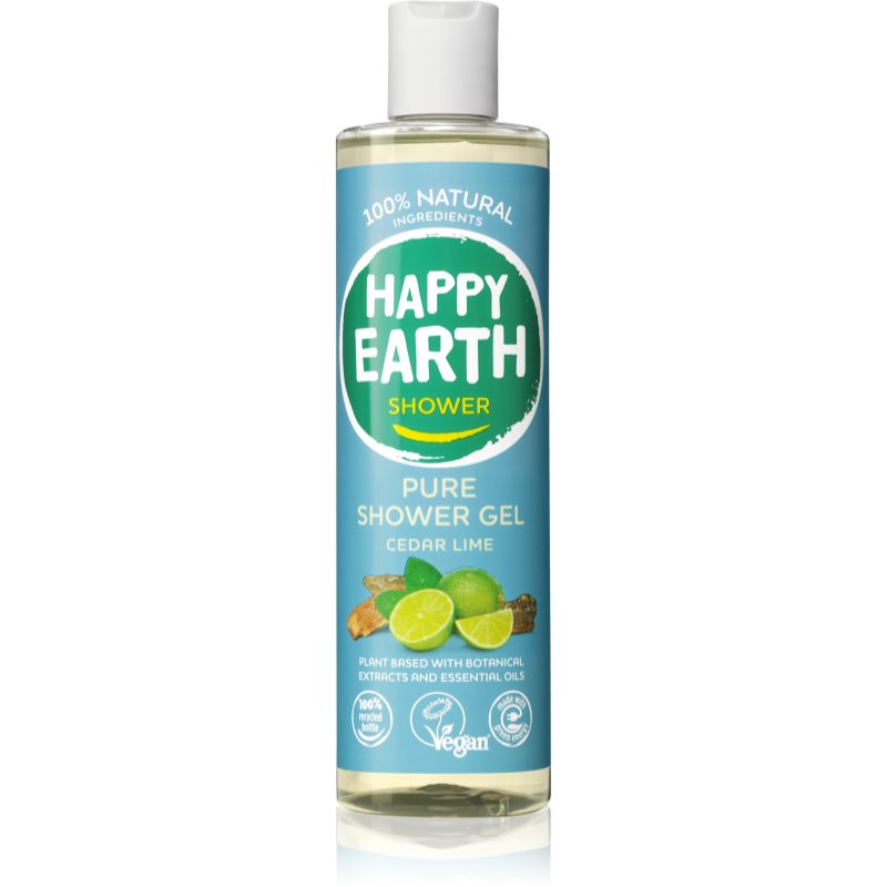 Happy Earth 100% Natural Shower Gel Cedar Lime gel de duș 300 ml