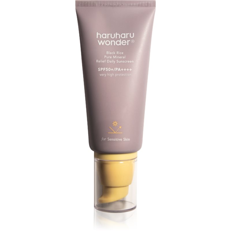 Haruharu Wonder Black Rice Pure Mineral Relief Daily Sunscreen cremă minerală de protecție cu efect calmant SPF 50+ 50 ml Haruharu Wonder Black Rice Pure Mineral Relief Daily Sunscreen cremă minerală de protecție cu efect calmant SPF 50+ 50 ml