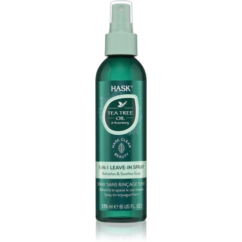 HASK Tea Tree Oil & Rosemary spray care nu necesita clatire pentru un scalp uscat, atenueaza senzatia de mancarime 175 ml