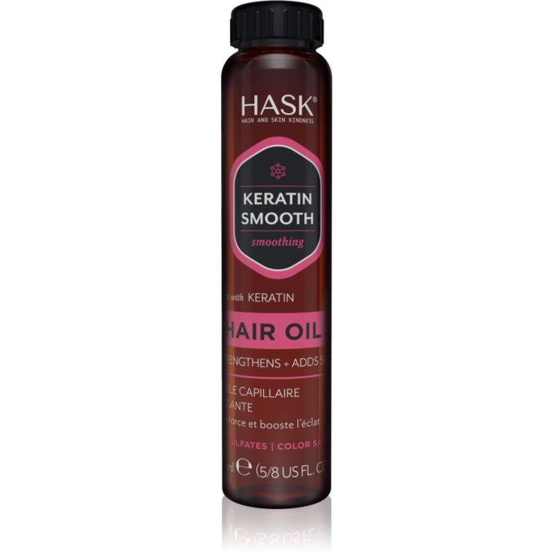 HASK Keratin Protein Smoothing Shine Oil Ulei nutritiv pentru păr pentru netezirea parului 18 ml