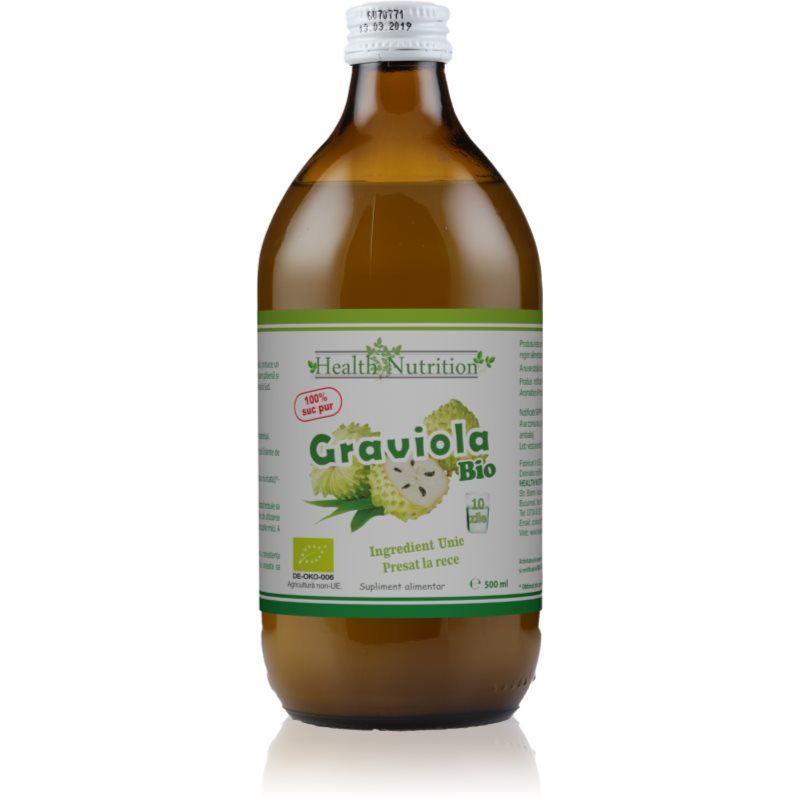 HEALTH NUTRITION Graviola Pur BIO suc în calitate bio 500 ml