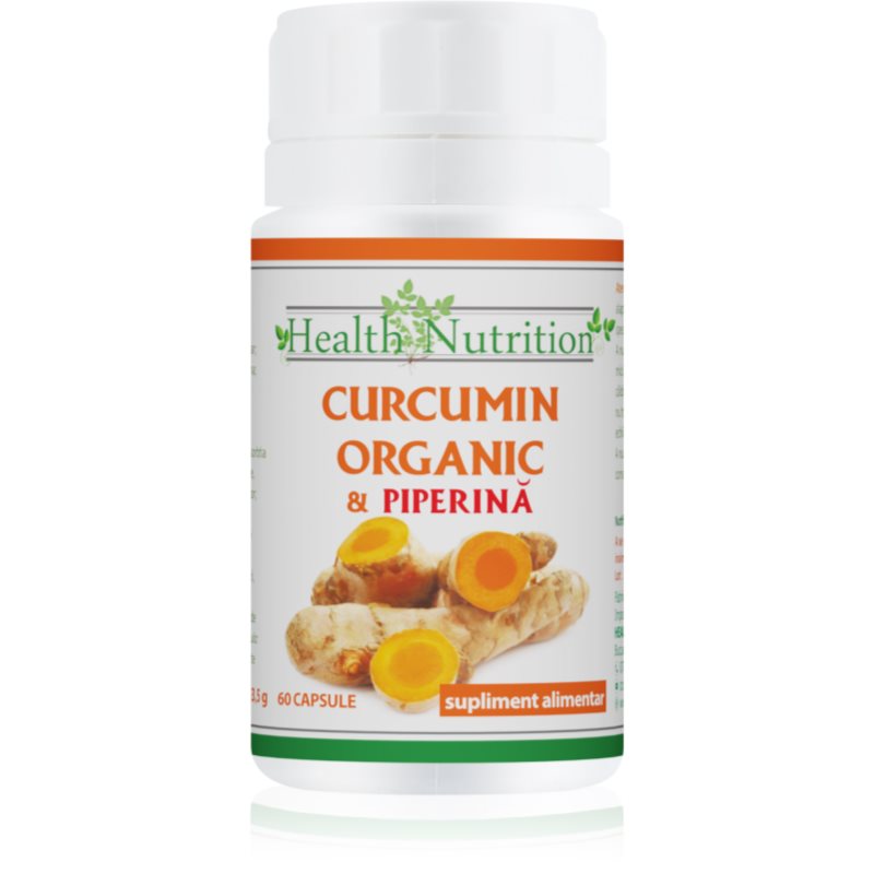 HEALTH NUTRITION Curcumin Organic + Piperina antioxidant natural în capsule 60 caps.