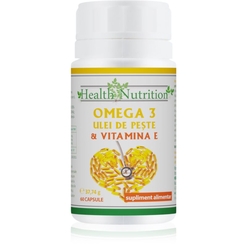 HEALTH NUTRITION Omega 3 + Vitamina E capsule pentru funcționarea corectă a organismului 60 caps.